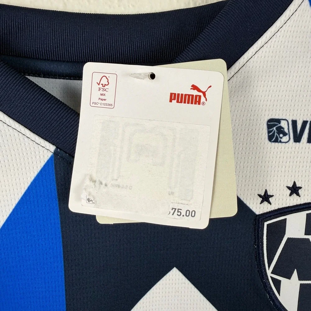 Puma Rayados de Monterrey Kids‎ Soccer Jersey DryCell Blue White BBVA Authentic